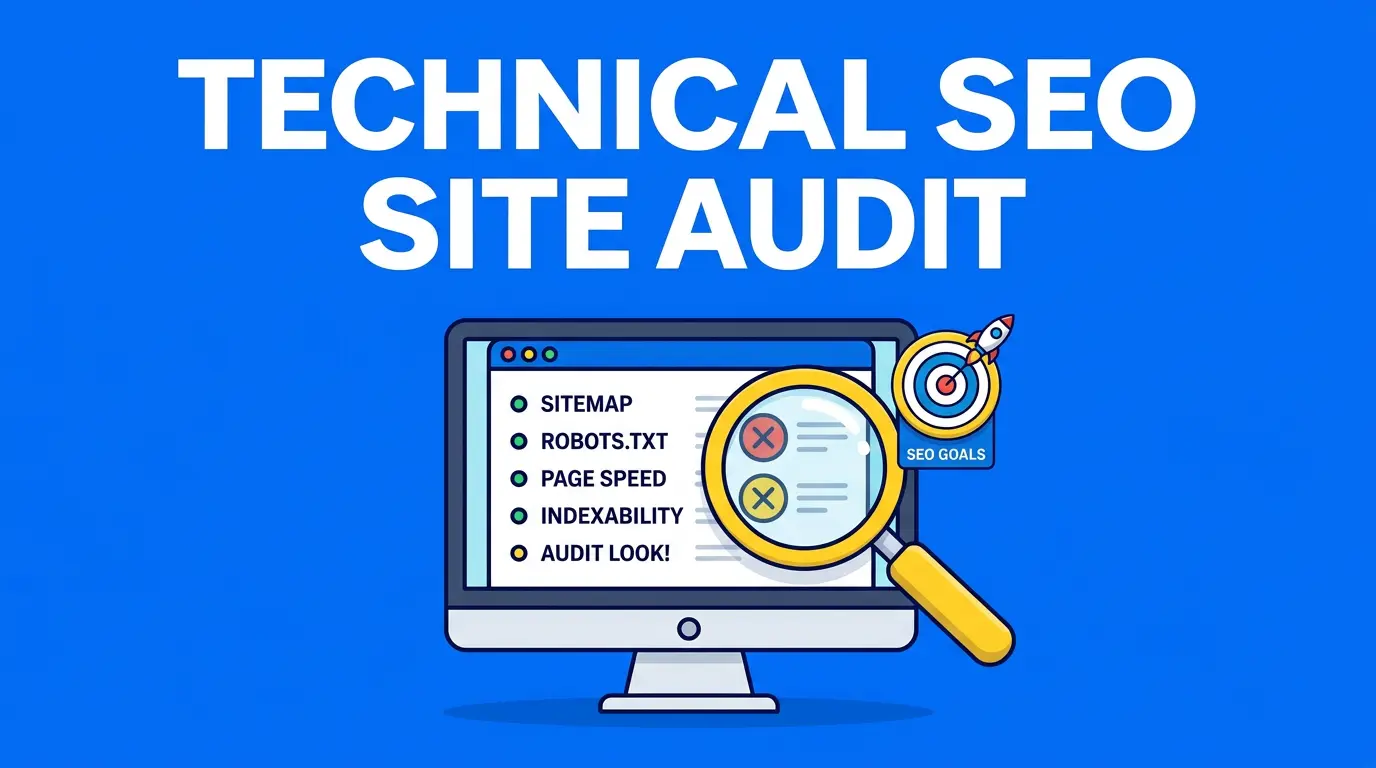 Technical SEO site audit checklist and keyword difficulty research dashboard for small businesses